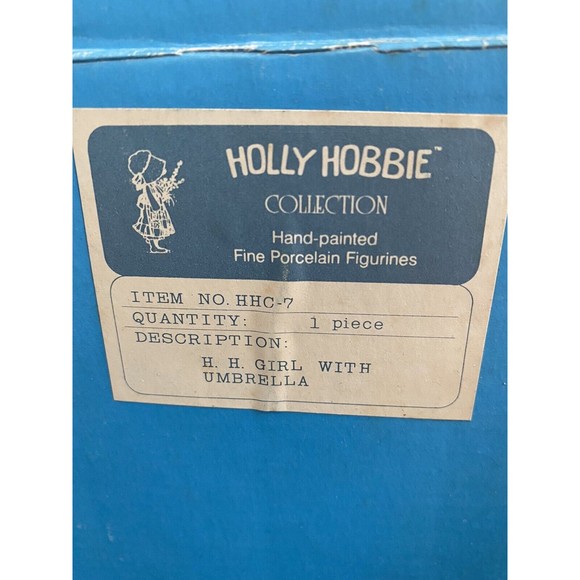 Vtg Holly Hobby Windy Weather Girl w/Umbrella HandPainted Porcelain Figurine IOB - Picture 2 of 10